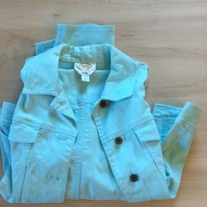 Talbots robins egg blue Jean jacket